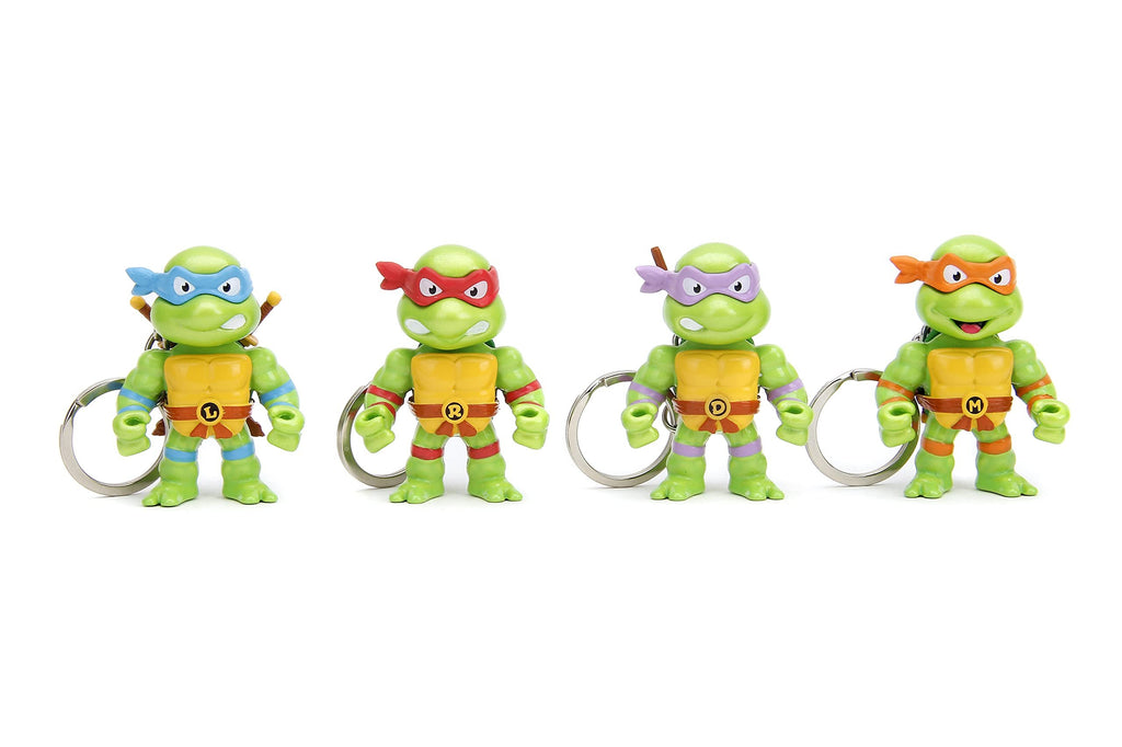 Teenage Mutant Ninja Turtles 2.5" 4-Pack Keychain Collectible Die-Cast Figure, Toys for Kids and Adults