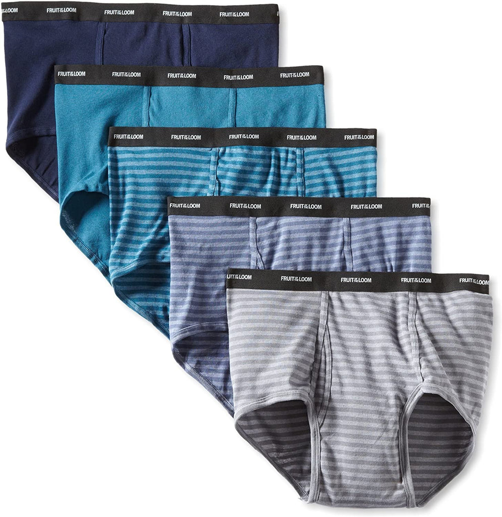 Fruit of the Loom Men's Big Stripe Solid Briefs (Pack of Five)