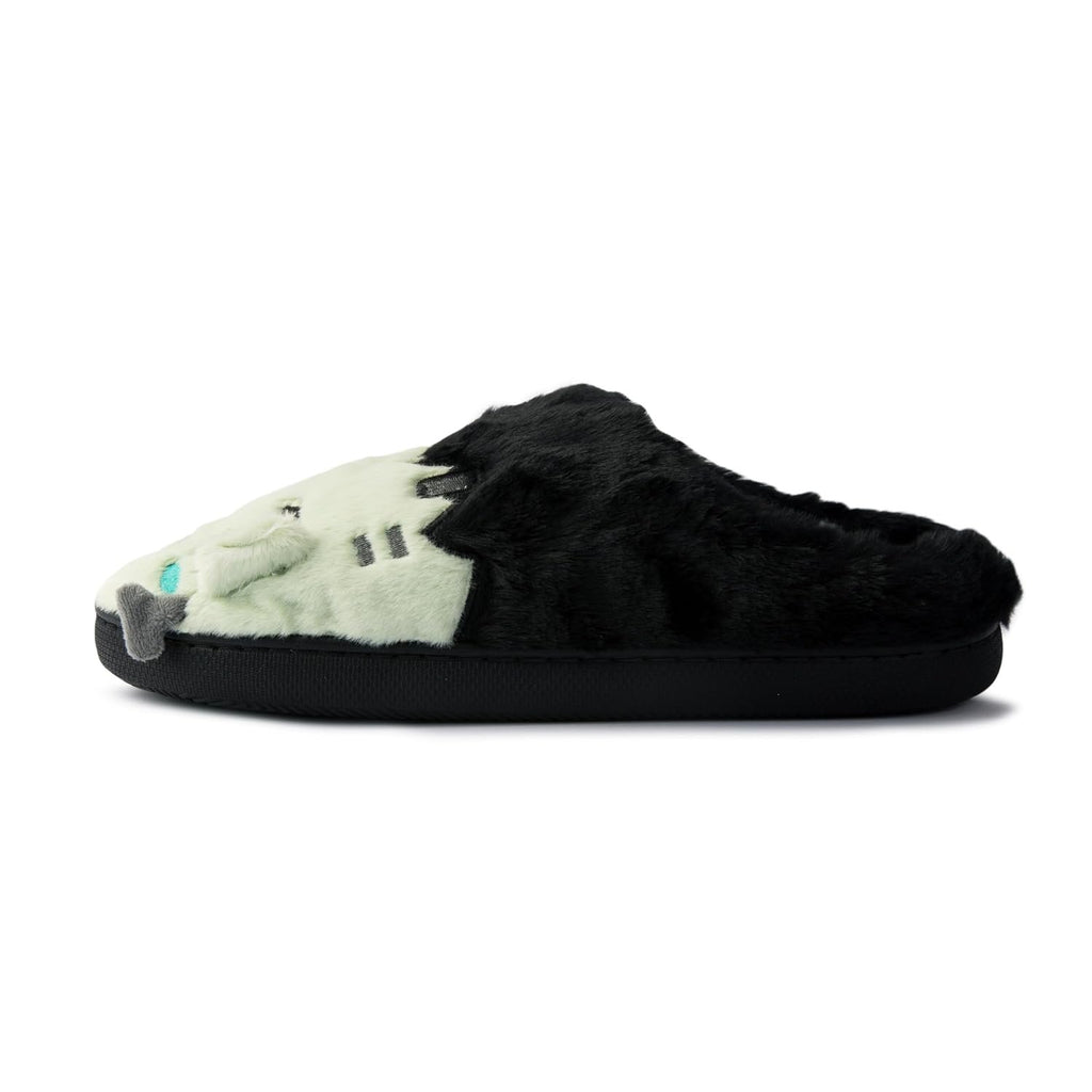 Handcraft Universal Monsters Men's Plush Clog Slippers with 3D Monster Face, Black, Small