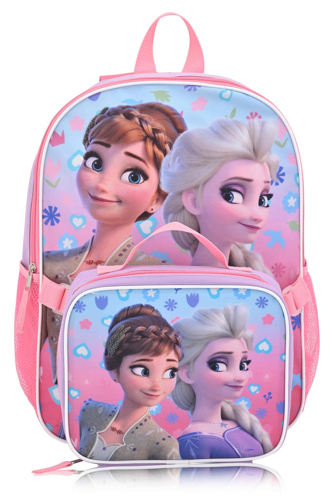 Fast Forward Disney Frozen 16" Backpacks With Lunch Bag - Licensed Characters Kids Schoolbag