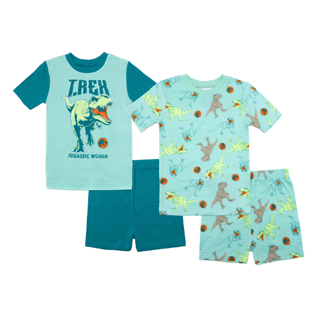 Jurassic World boys 4-piece Snug-fit Cotton Pajama Set, Soft & Cute for Kids