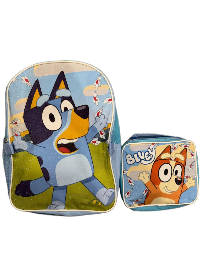 Fast Forward Bluey Boys’ 16" Backpack with Insulated Lunch Bag – Durable Polyester – Mesh Side Pocket – School Travel Set