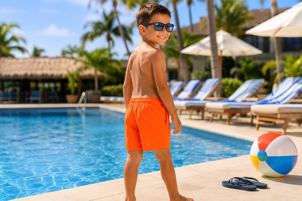 Ice Athletics Boys 6-Pack Swim Trunks | Quick Dry Bathing Suits | Elastic Waist with Drawstring | Sizes 2-12