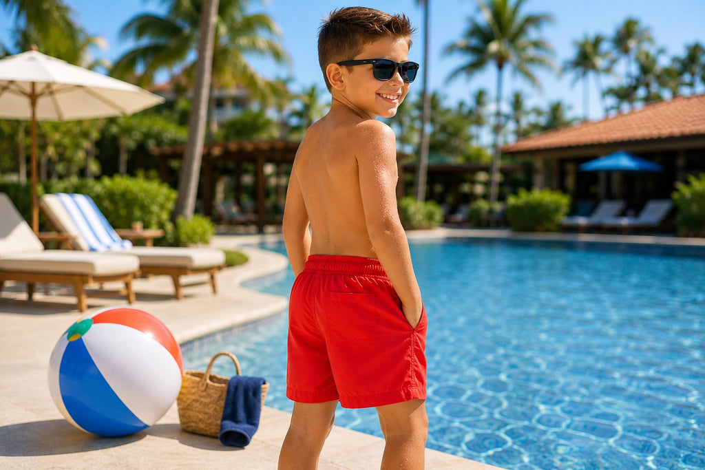 Ice Athletics Boys 6-Pack Swim Trunks | Quick Dry Bathing Suits | Elastic Waist with Drawstring | Sizes 2-12