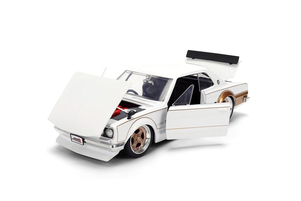 Jada 1971 Nissan Skyline GT-R, White/Gold Toys 37021-1/24 Scale Diecast Model Car