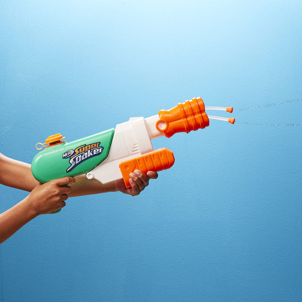 Nerf Super Soaker Hydro Frenzy Water Blaster, Wild 3-in-1 Soaking Fun, Adjustable Nozzle, 2 Water-Launching Tubes, for Kids Teens Adults