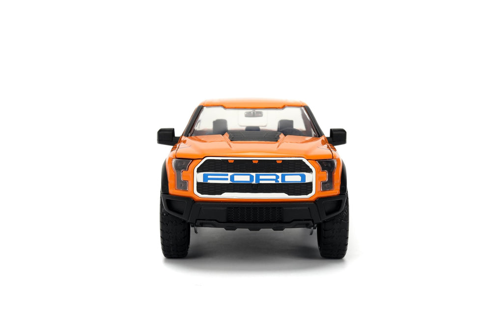 Jada 2017 Ford F150 Raptor Truck with Kellogg's Frosted Flakes Tony The Tiger Die-Cast Carwith Figure, 1:24 Collectible, Opening Doors, Rubber Tires Ages 8+ (Orange/White)