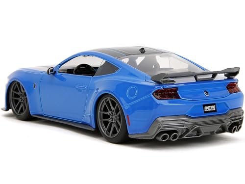 2024 Dark Horse Blue Metallic with Black and Gray Stripes Bigtime Muscle Series 1/24 Diecast Model Car by Jada 35276