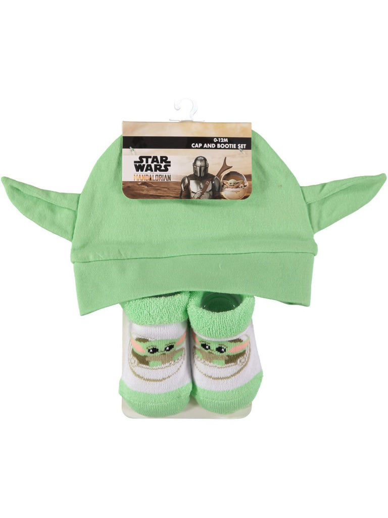 STAR WARS Baby Boys The Mandalorian Cap and Bootie Set - Baby Yoda Baby Gift Set with Hat and Socks