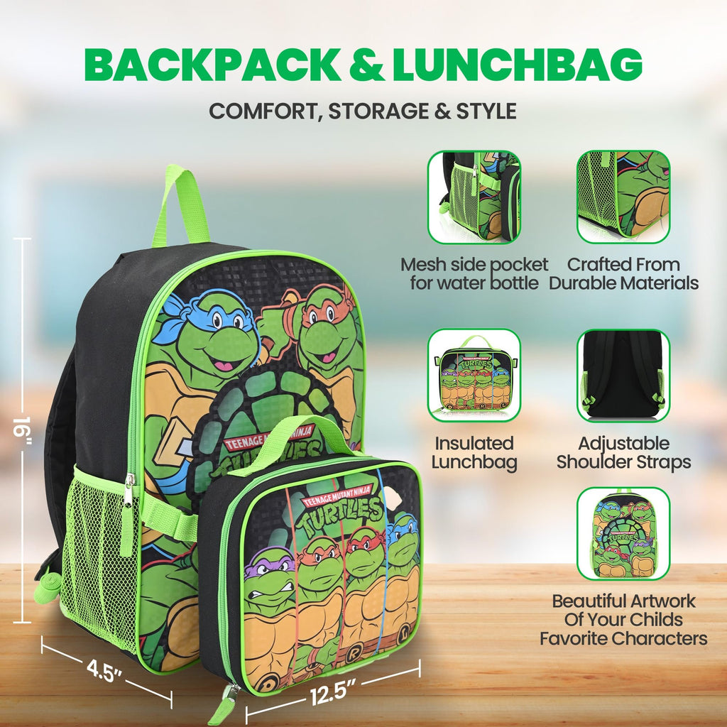 Fast Forward Cars 16" Backpacks With Lunch Bag - Licensed Characters Kids Schoolbag