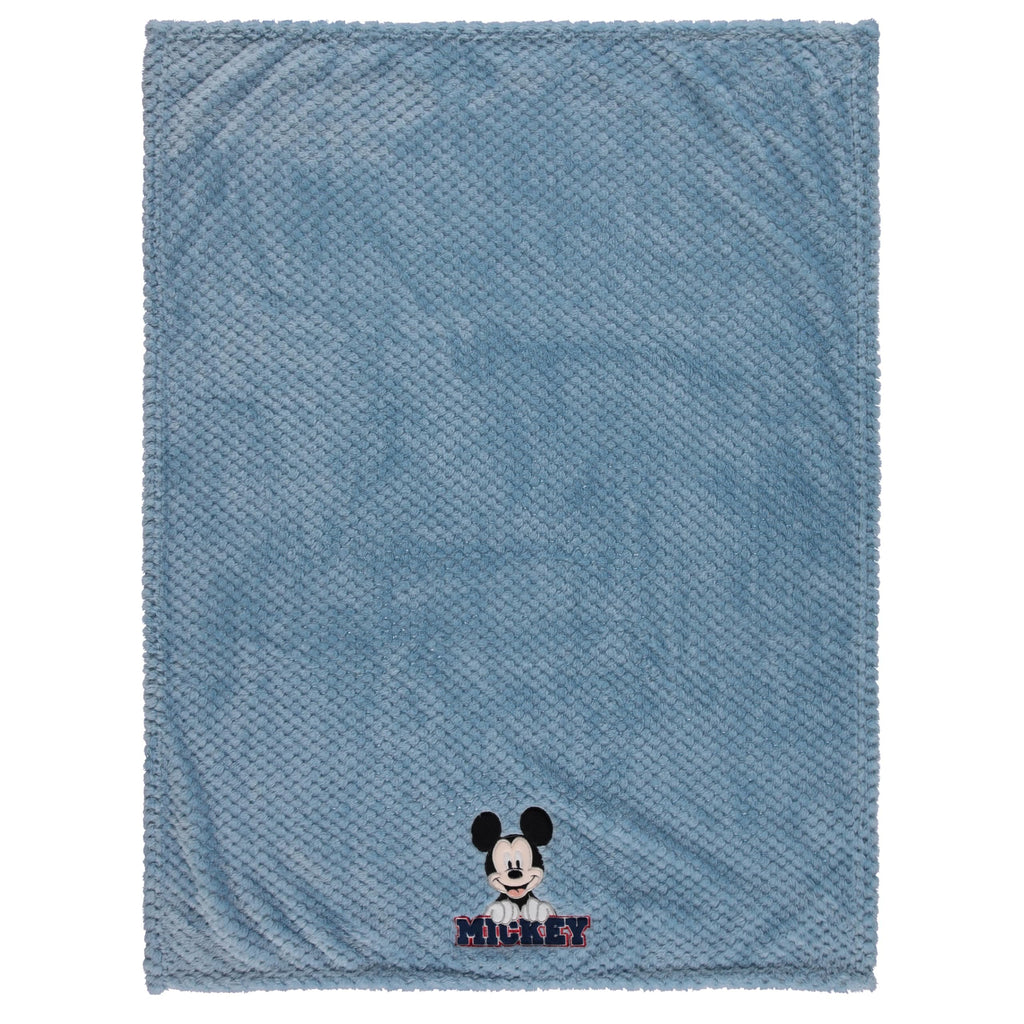 Disney Mickey Mouse or Winnie The Pooh Soft Baby Blanket - Textured Fleece Blanket for Baby Girls/Boys - Plush Crib Stroller Nursery & Daycare Blankey