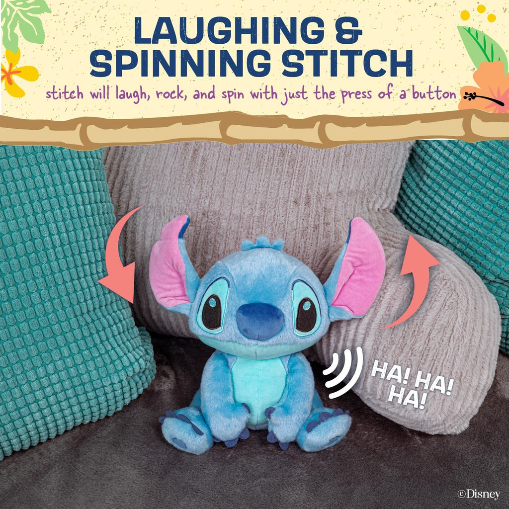 KIDS PREFERRED Disney Laughing & Spinning Stitch Stuffed Animal Plush Toy - for Babies & Toddlers, Multicolor, 79983