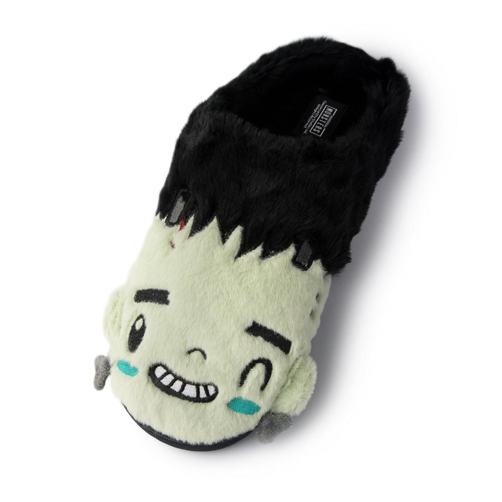 Handcraft Universal Monsters Men's Plush Clog Slippers with 3D Monster Face, Black, Small