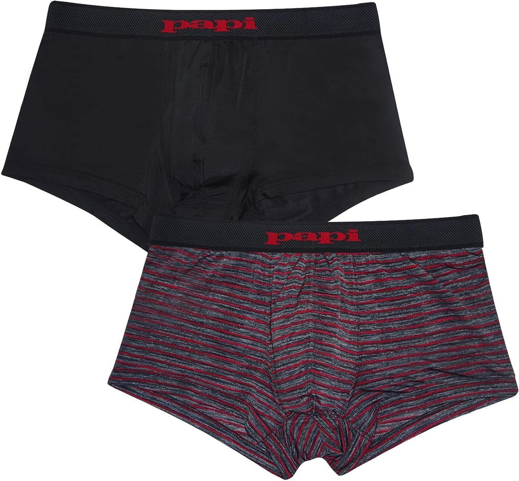 papi Men's Brazilian Cool Trunk Boxer Briefs Pack of 2 Comfort Fitting Underwear