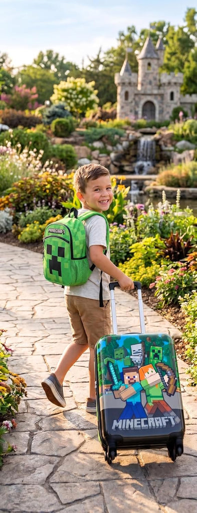 AI ACCESSORY INNOVATIONS Kids Luggage and Backpack Set - 18" Luggage Suitcase With Wheels, 13.75" Backpack