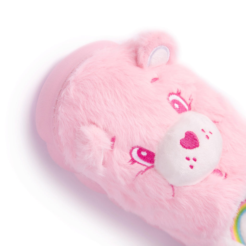 Care Bears Unisex Cozy Plush Memory Foam Indoor Outdoor Soled Slipper in Sizes S-XL, Cheer Bear-Pink Terry Clog, Large Women