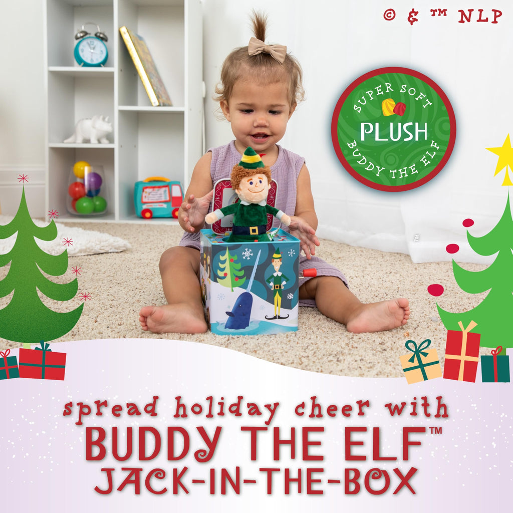 KIDS PREFERRED Warner Brothers Elf Jack-in-The-Box - Buddy The Elf Musical Toy for Kids & Toddlers