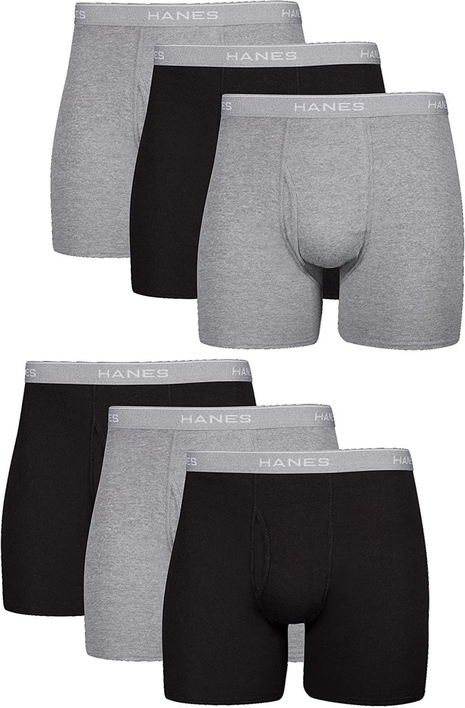Hanes Men's Tagless Boxer Briefs 6-Pack Cool Dri with ComfortFlex Waistband