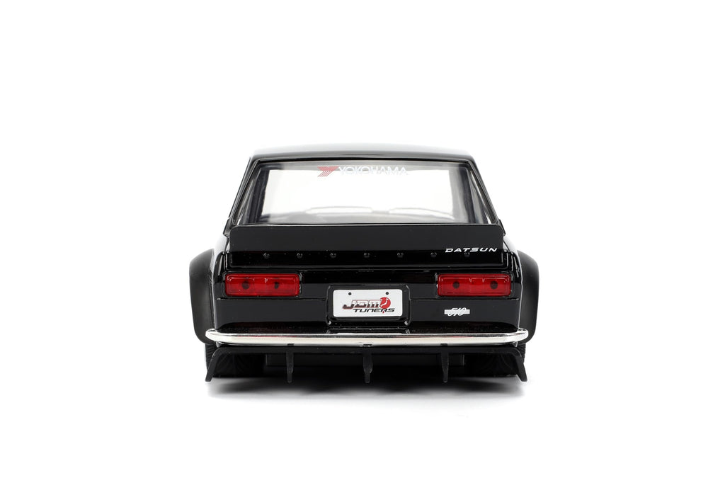 Jada Toys JDM Tuners 1:24 Scale Die-Cast 1973 Datsun 510 – Opening Doors, Detailed Interior, Rubber Tires, Collectible for Ages 8+(Gloss Black)