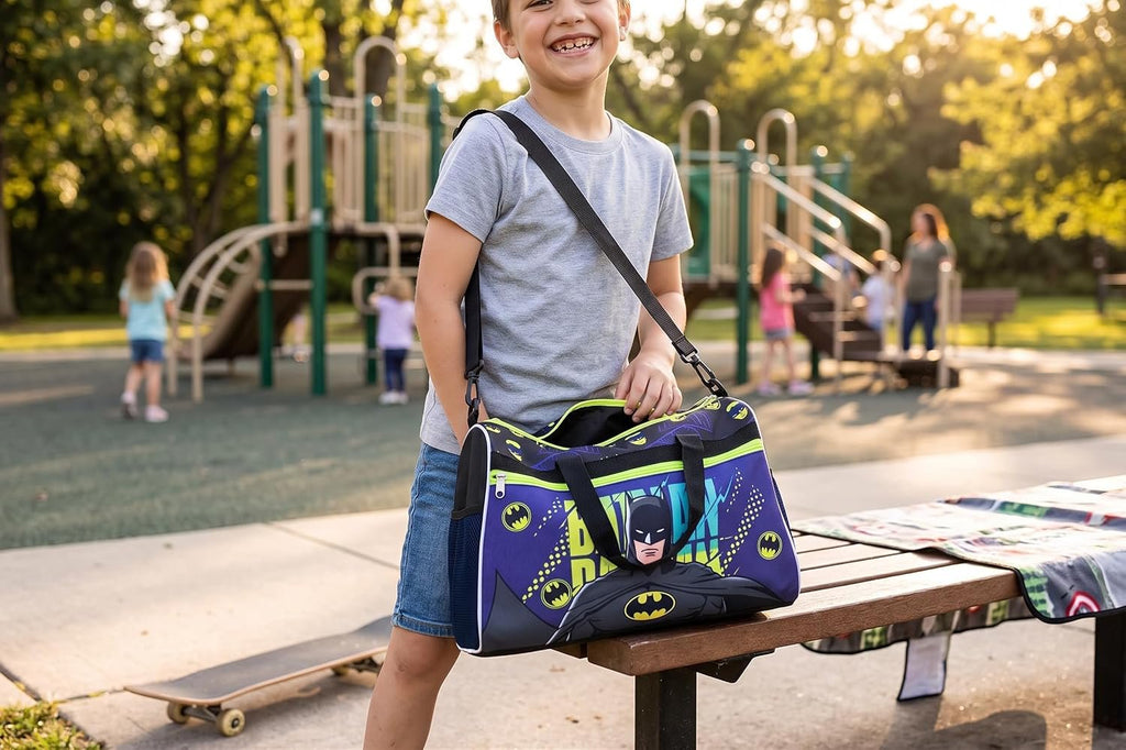 Disney Kids Duffle Bag 16.5" – Travel & Sports Bag with Zipper Pocket, Mesh Side Pockets & Shoulder Strap