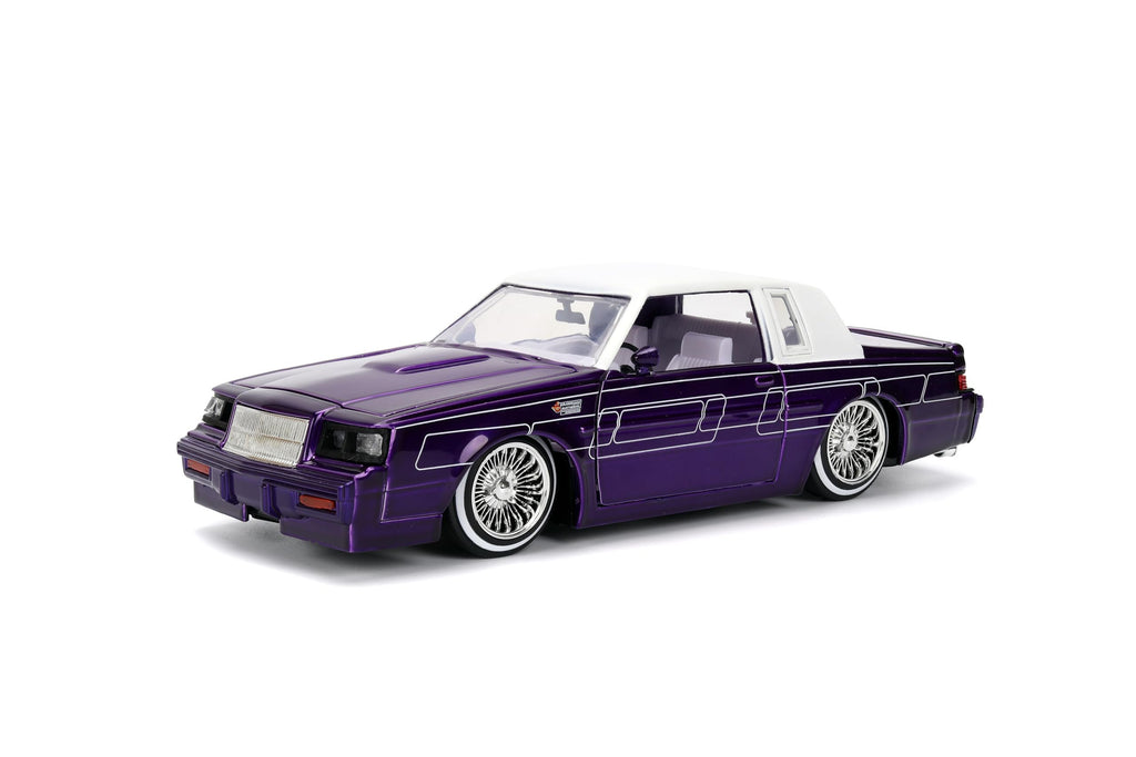 Jada Toys Bigtime Muscle 1:24 1987 Buick Grand National Die-cast Car – Opening Doors, Hood, Trunk, Rubber Tires(Candy Purple)
