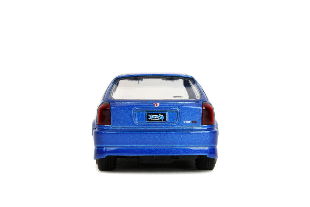 Jada Toys Sonic The Hedgehog with 1997 Honda Civic Type-R Die-Cast Car – 1:32 Scale, Highly Detailed Collectible Model with Sonic Figure, for Ages 8+