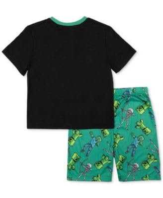 Minecraft Boys' 2-Piece Pajama Set – Creeper & TNT Short Sleeve Shirt and Shorts – Soft Sleepwear – Sizes 6, 8, 10, 12