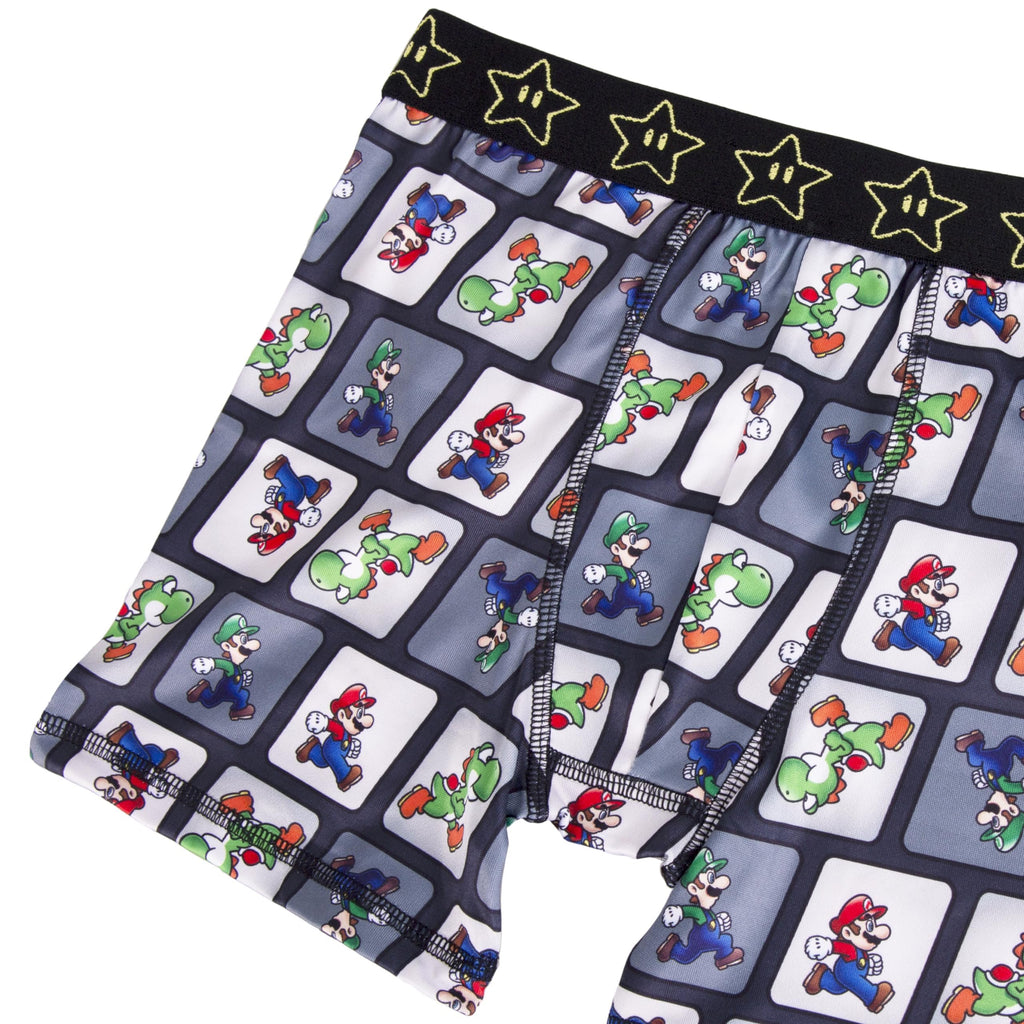 Nintendo Super Mario Boxer Briefs with Mario, Luigi, Toad, Yoshi, Peach & Bowser, Size 2/3T-12