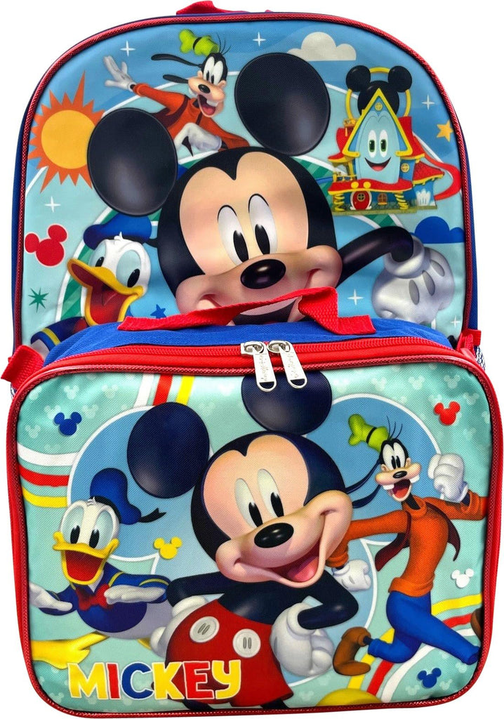 Disney Mickey Mouse 16" Backpack With Detachable Lunch Box (Mickey-Fun House)