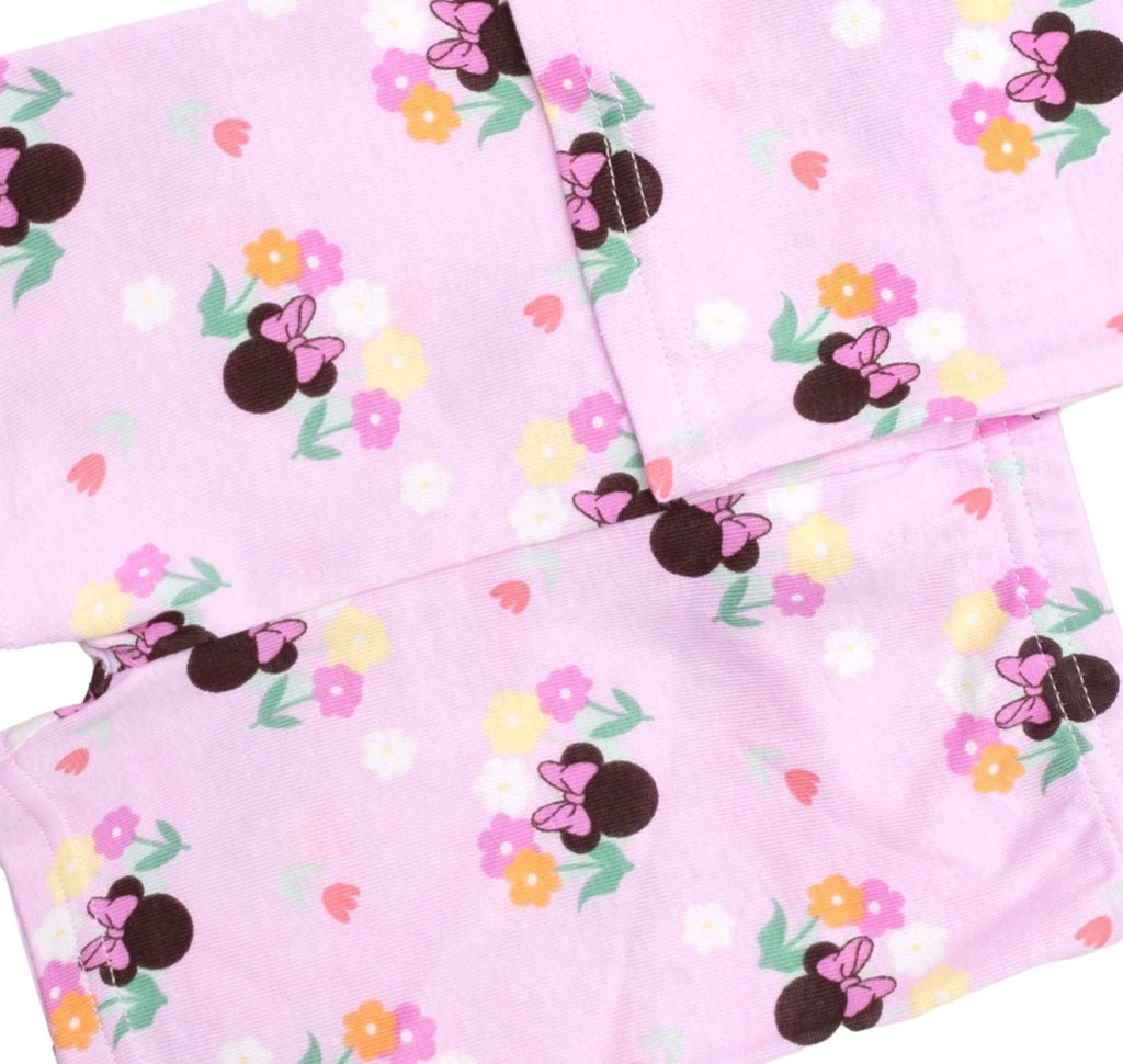 Disney Toddler/Little/Big Girls' Princess Pajama Set 4-Piece Cotton Sleepwear, Pink Princess, 3T