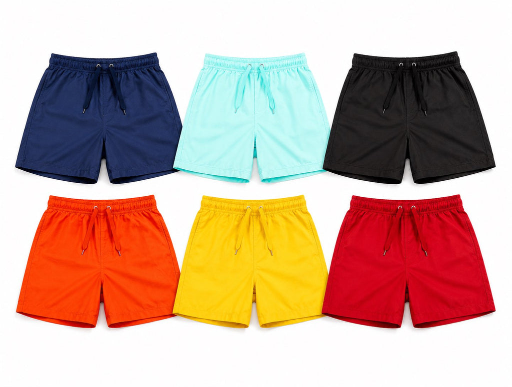 Ice Athletics Boys 6-Pack Swim Trunks | Quick Dry Bathing Suits | Elastic Waist with Drawstring | Sizes 2-12