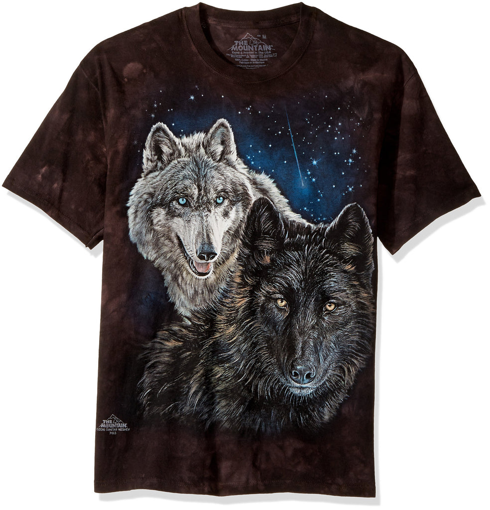 The Mountain Star Wolves Adult T-Shirt, Black, XL