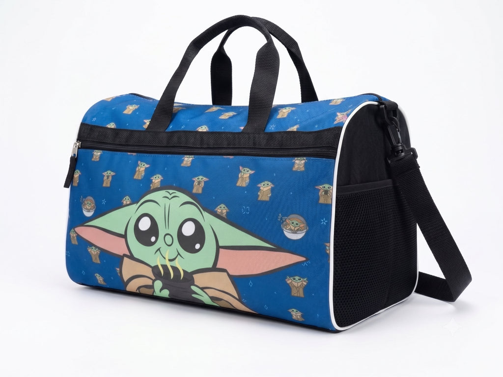 Disney Kids Duffle Bag 16.5" – Travel & Sports Bag with Zipper Pocket, Mesh Side Pockets & Shoulder Strap