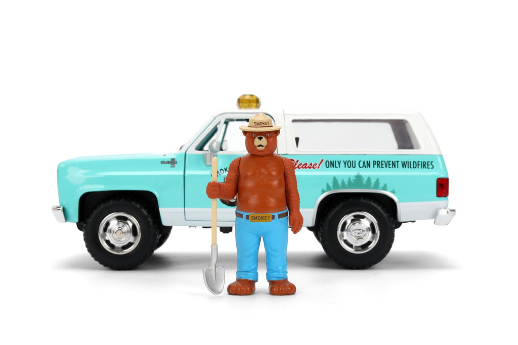 Jada Smokey Bear 1980 Chevy Blazer Die-Cast Car Toys – Smokey Bear Figure – Age 8+