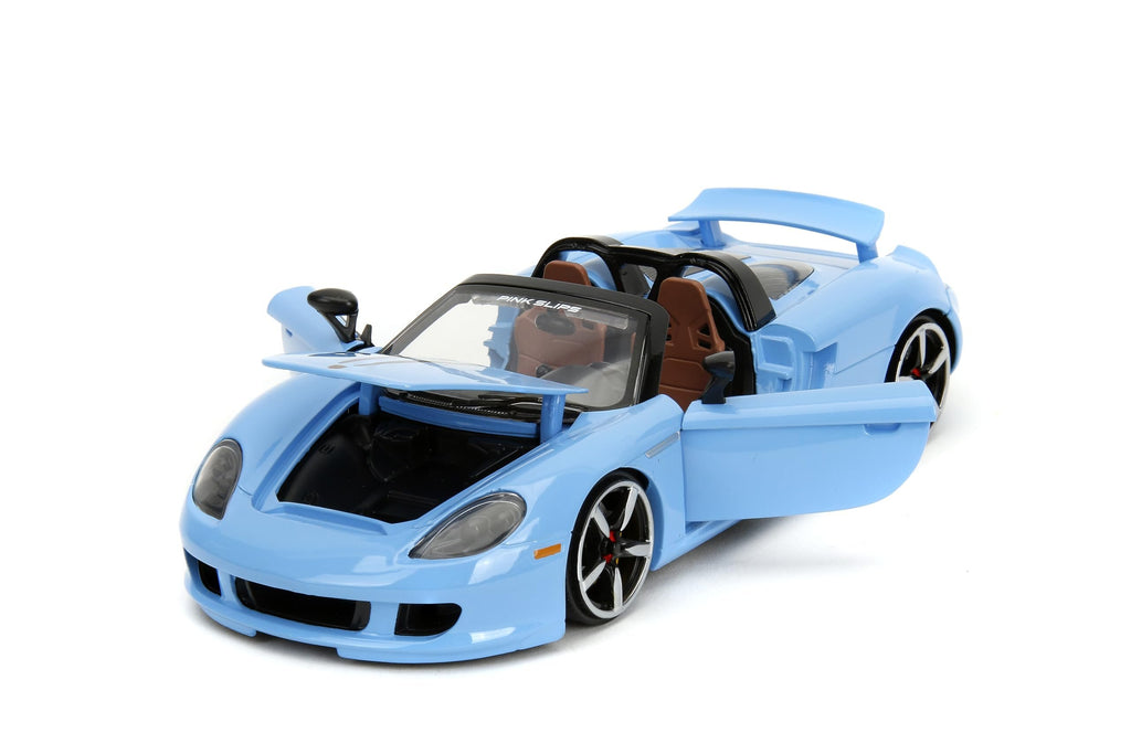Pink Slips 1:24 W6 Porsche Carrera GT Die-Cast Car, Toys for Kids and Adults(Light Blue)
