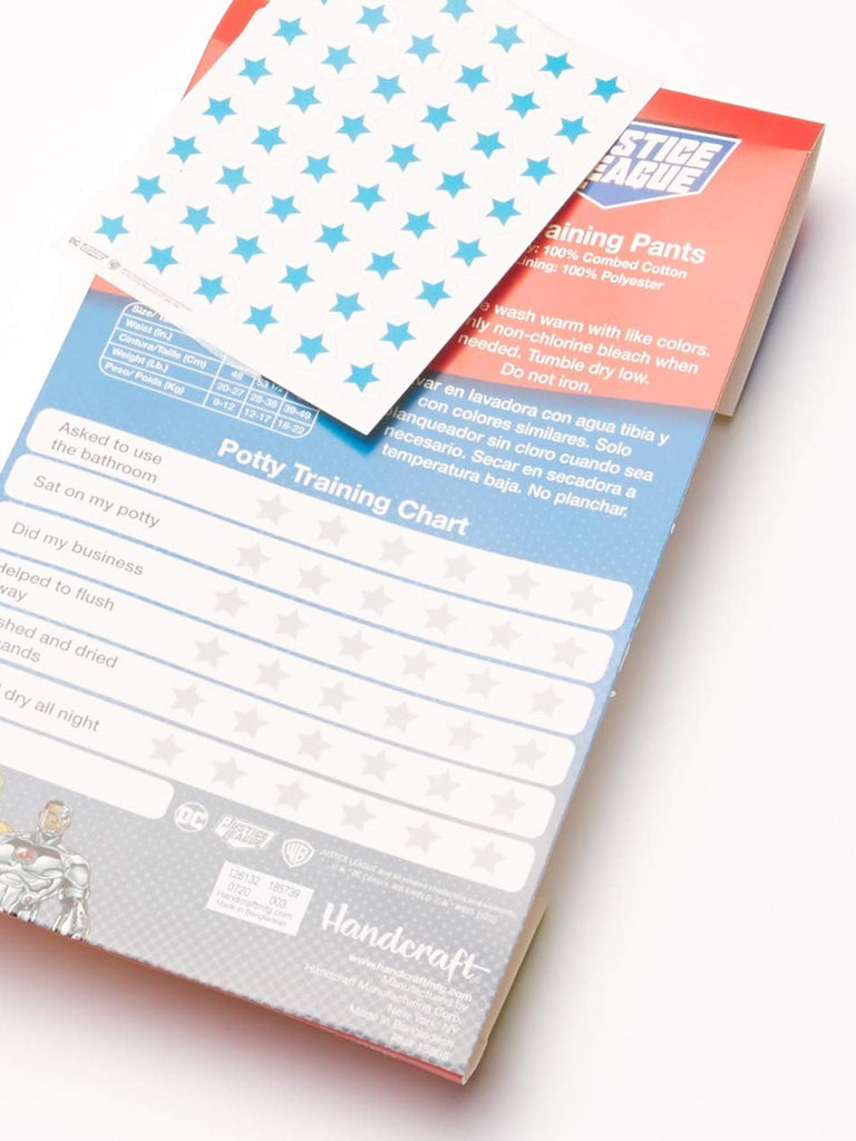 DC Comics Toddler Potty Training Pants with Superman, Batman & Wonder Woman With Success Chart & Stickers