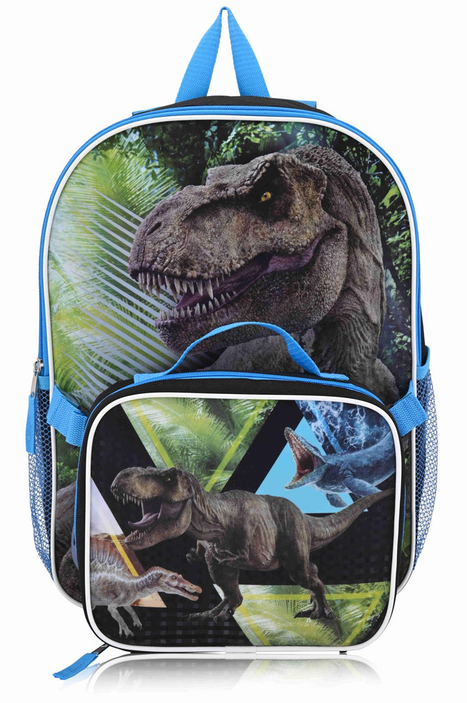 Fast Forward Jurassic Park 16" Backpacks With Lunch Bag - Licensed Characters Kids Schoolbag