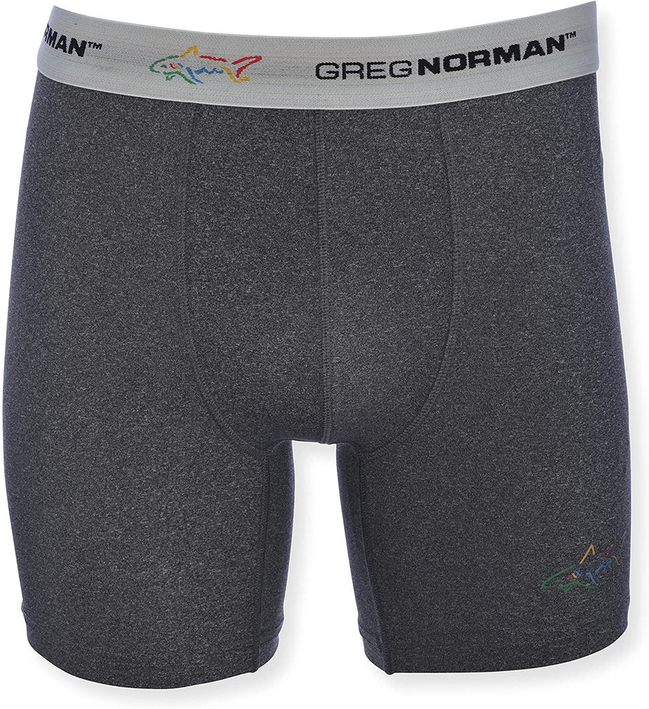 Greg Norman Mens Boxer Briefs - Performance 3-Pack Tagless Spandex Golf Legend