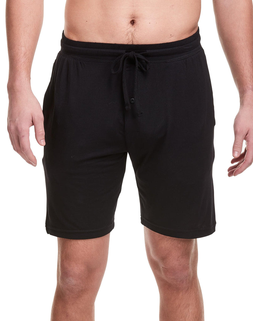 Hanes Men's Tag Free Pajama Lounge Short with Side Pockets, Large, Black