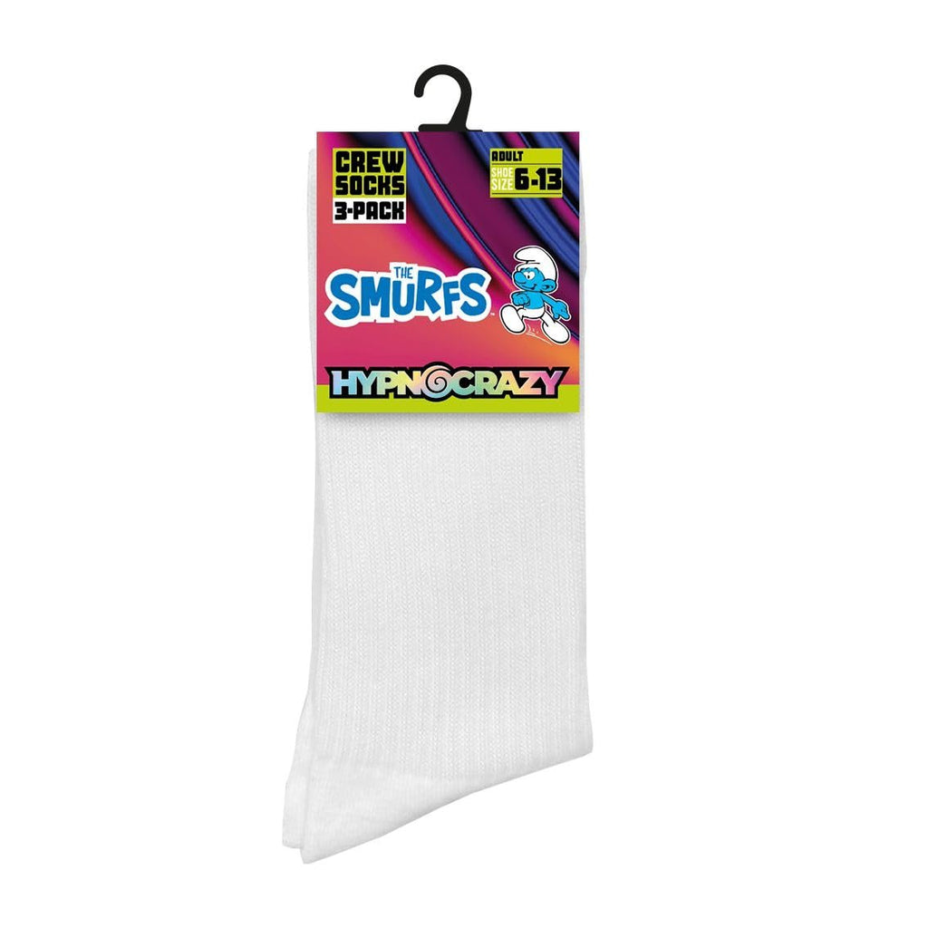 HYPNOCRAZY Original Socks The Smurfs One Size Fits All Funny Pattern Crew Socks Novelty (3 PACK)
