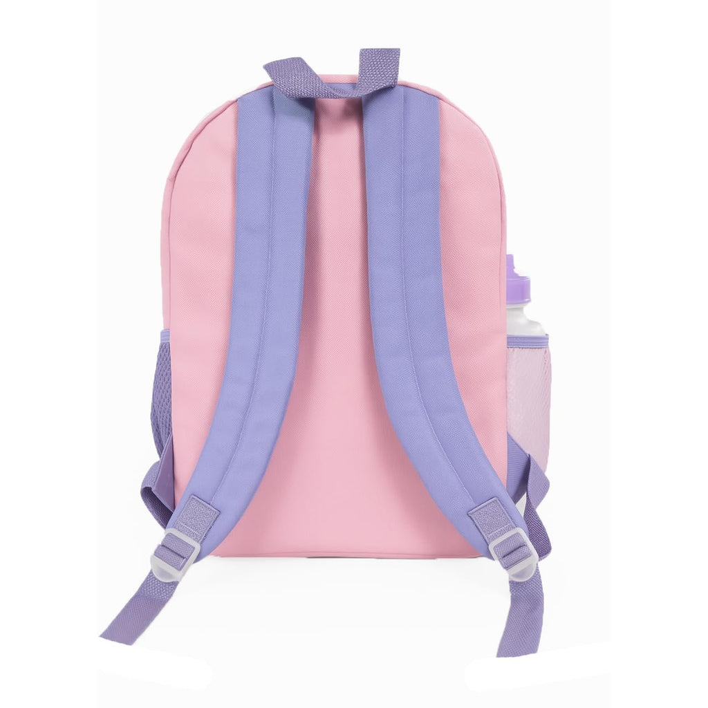 Fast Forward Bluey Backpack Personalized Bookbag and Snack Tote for Back to School with Water Bottle Rubber Dangle and Carabiner - 5pc Set