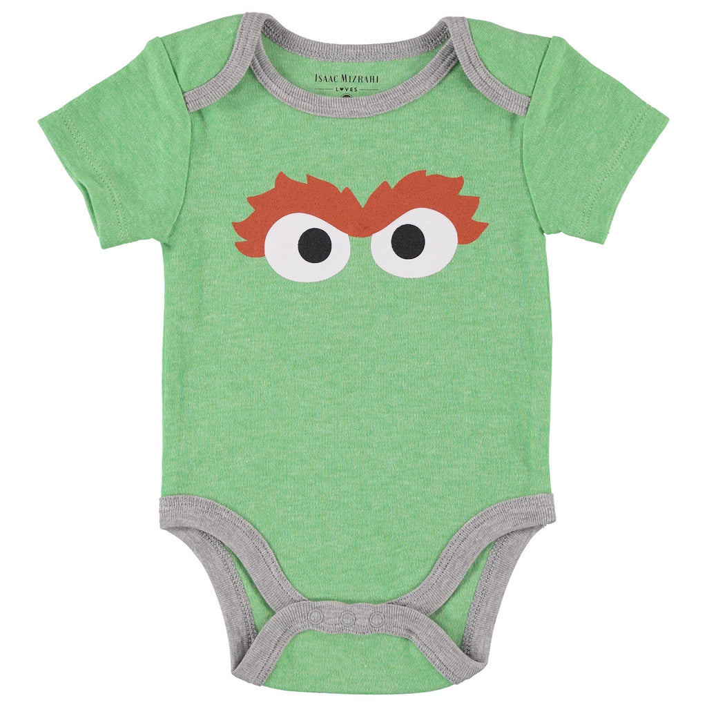Happy Threads Sesame Street Baby Boys' Bodysuit Three Pack - Baby Bodysuit Multipack - Newborn