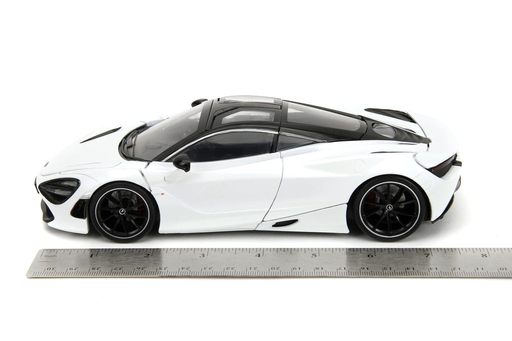 Pink Slips 1:24 W6 McLaren 720S Die-Cast Car w/Base, Toys for Kids and Adults(White)