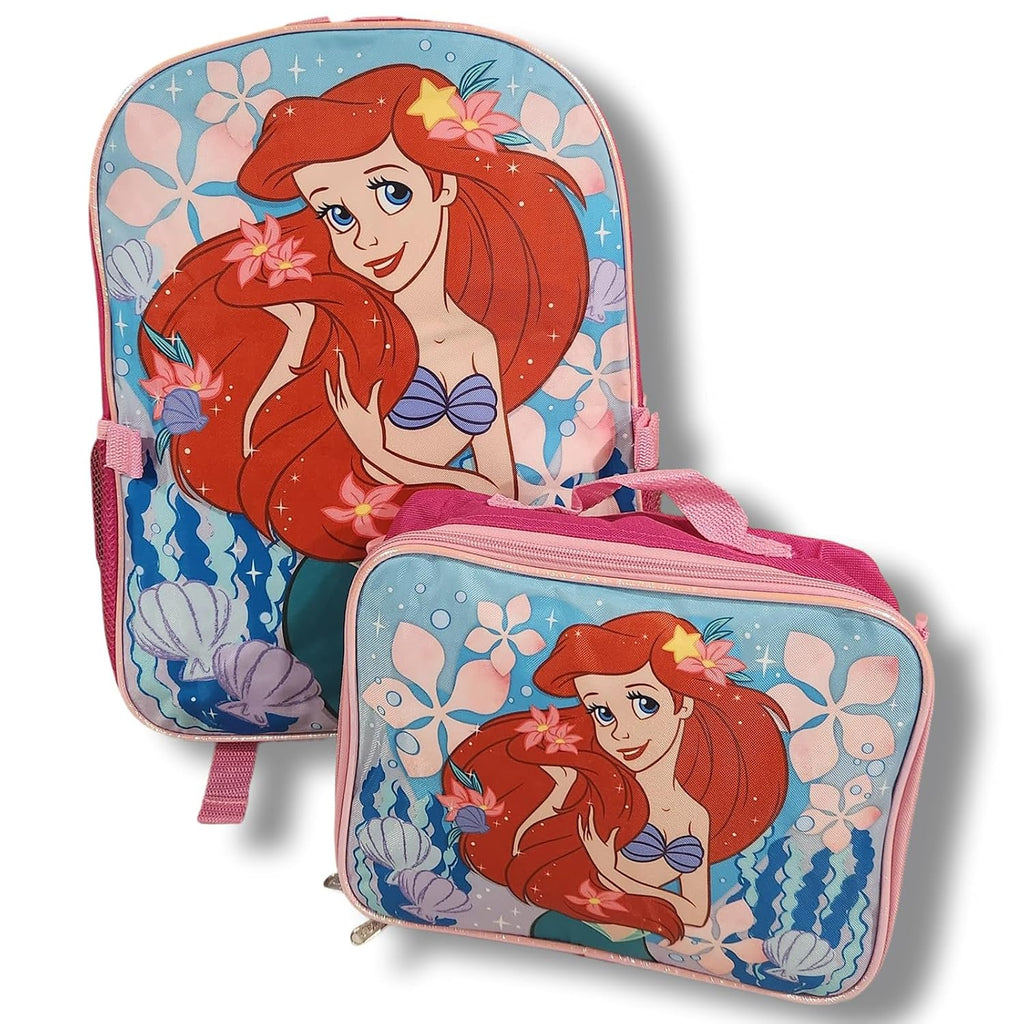 Kid's Licensed 16 Inch Backpack With Removable Lunch Box Set (Minnie Mouse Pink)