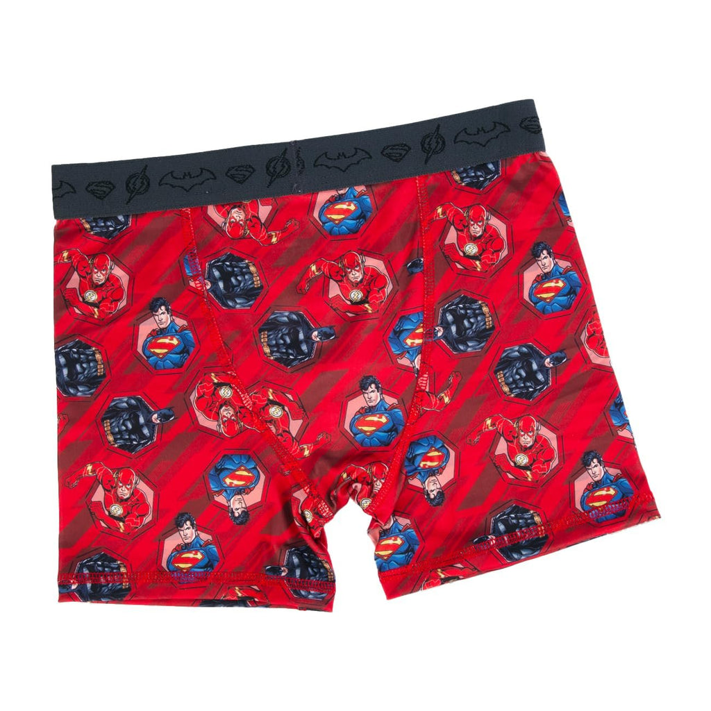 Handcraft Boys' Justice League Boxer Briefs Flash Batman Superman 4-Pack Polyster/Spandex Blend Sizes 6,8,10 Comfortable Performance Assorted