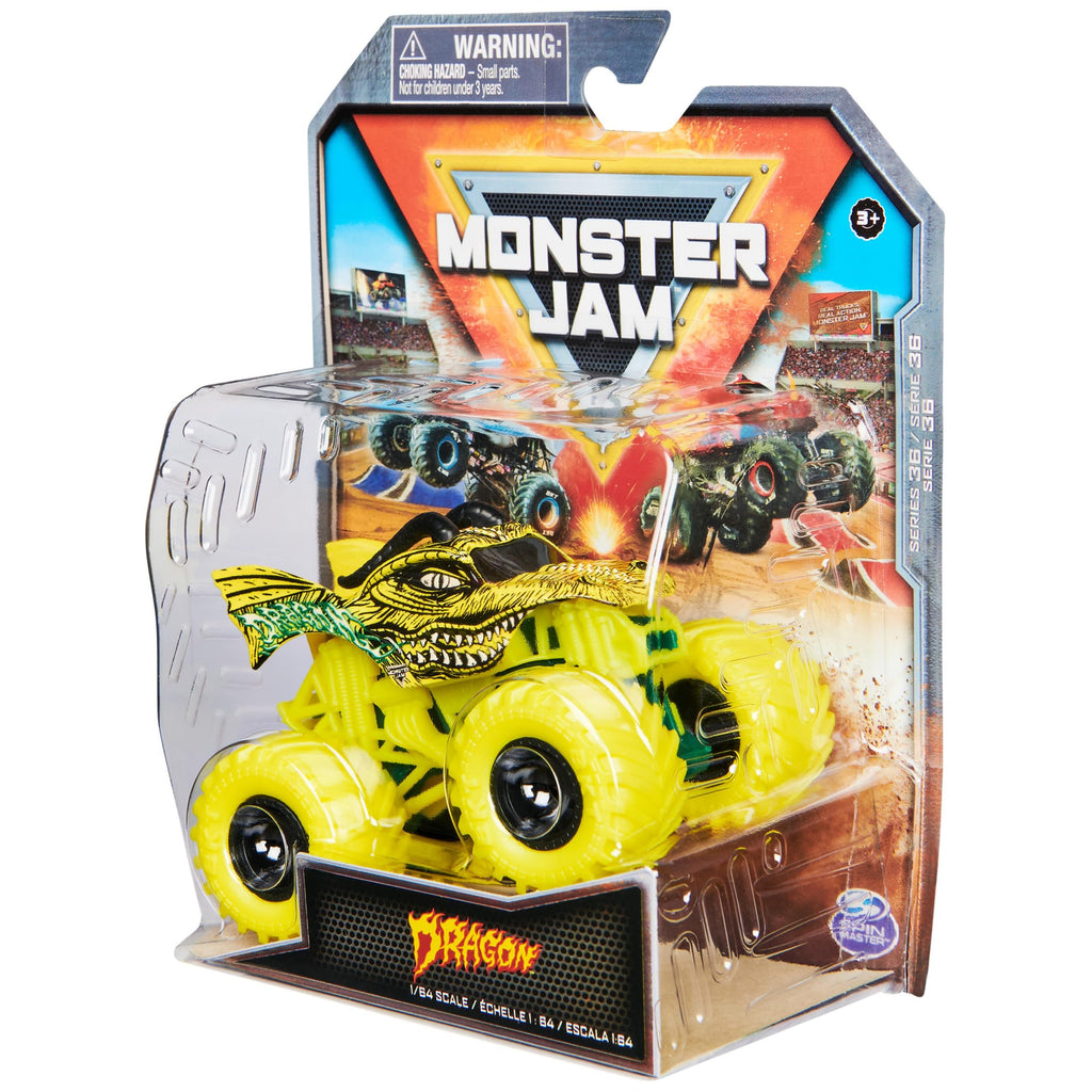 Monster Jam, Official Dragon Monster Truck, Die-Cast Vehicle, 1:64 Scale, Kids Toys for Boys Ages 3 and up