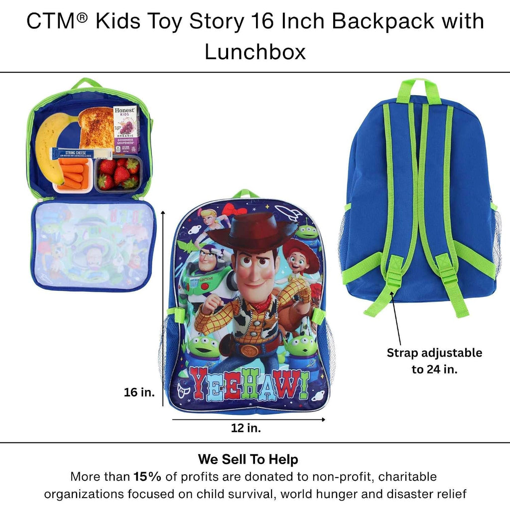 Kid's Licensed 16 Inch Backpack With Removable Lunch Box Set (Minnie Mouse Pink)