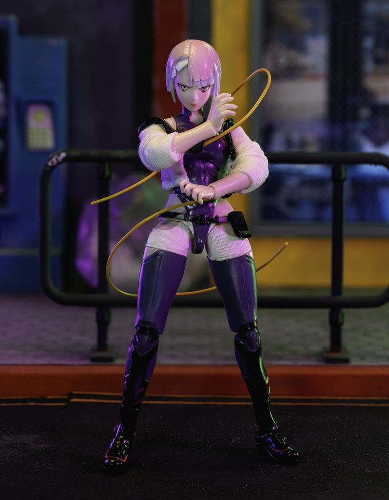 Jada Cyberpunk Edgerunners Lucy - 1:12 Scale Action Figure - 5.7” Highly Articulated Collectible with Accessories - Ages 15+ - Soft Goods Jacket, Detailed Sculpt