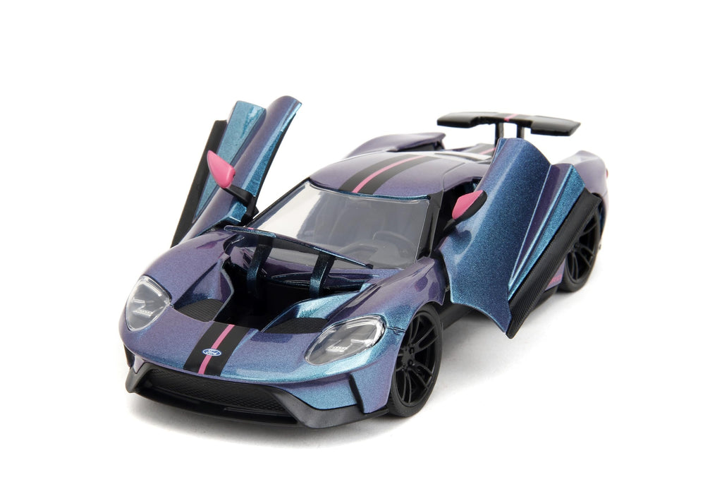 Pink Slips 1:24 W7 2017 Ford GT Die-Cast Car, Toys for Kids and Adults (Metallic Purple/Blue)