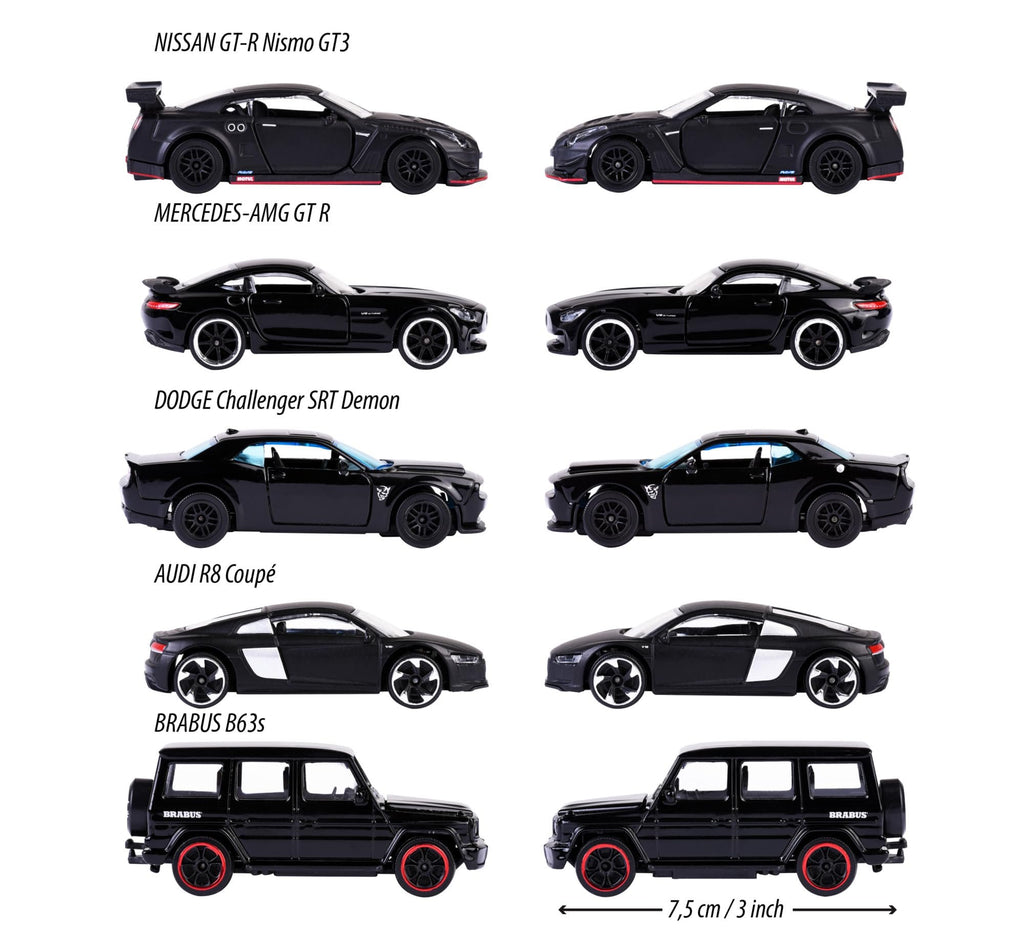 Majorette Black Edition DIE-CAST Collector 5 CAR Pack